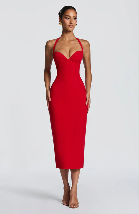 ALESSIA | Vestido Corset Rojo